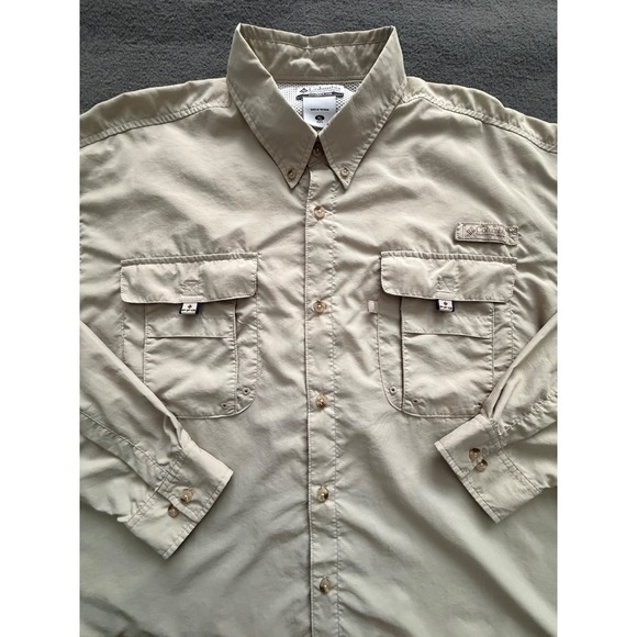 Columbia Other - Columbia PFG Bahama II Long Sleeve Fishing Shirt Tan Sz XL- EUC- FM7048